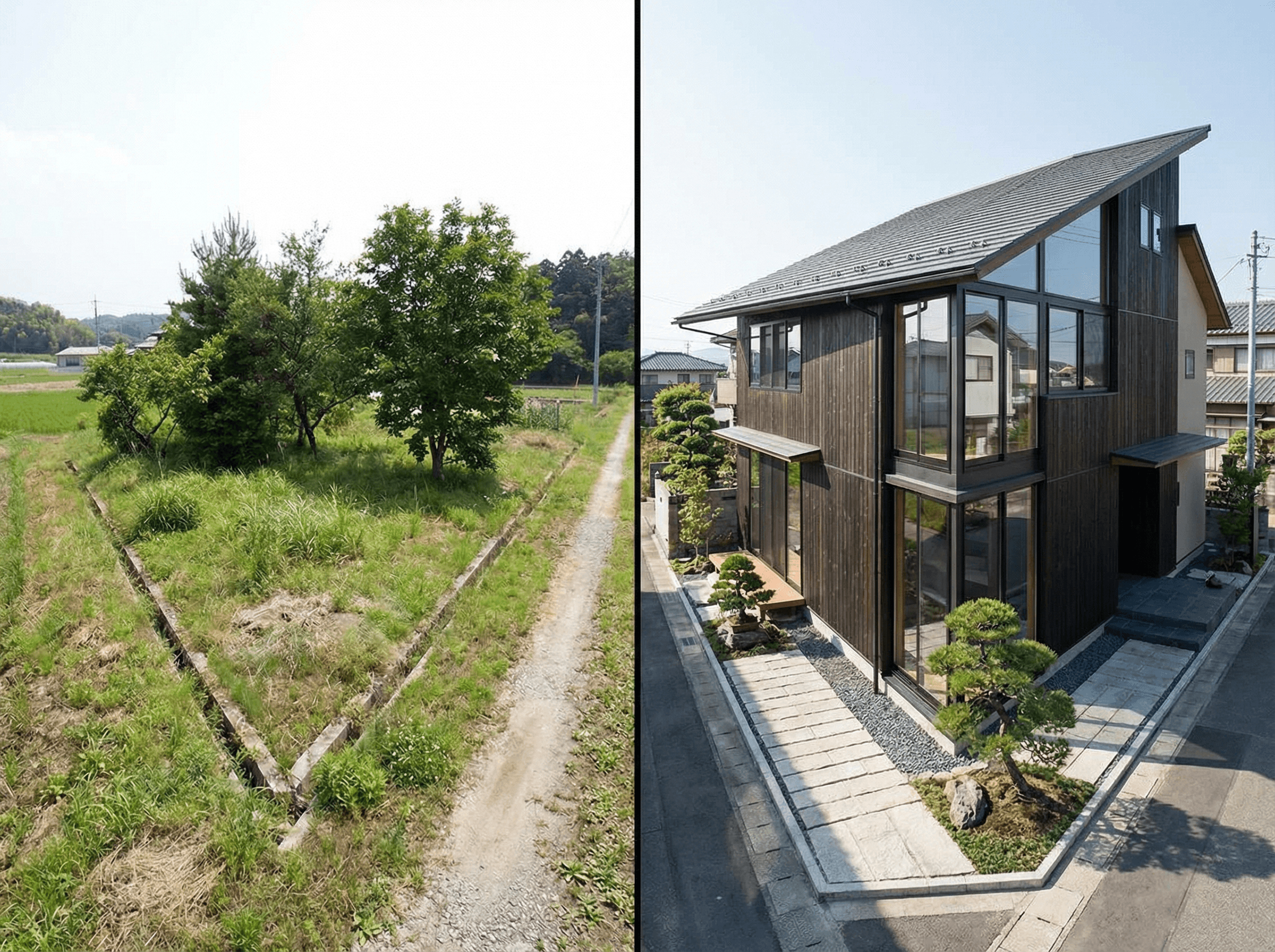 西条市「変形地を活かしたスキップフロアの家」